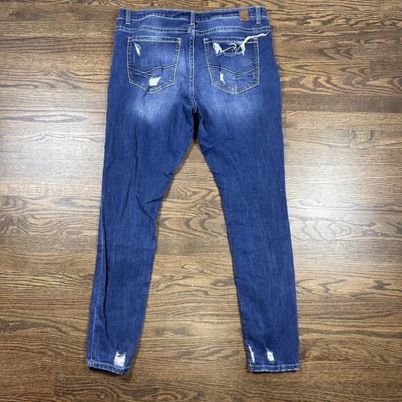 BKE Denim Payton Jeans Womens 36R Blue Medium Wash Skinny Fit Distressed - Picture 9 of 10